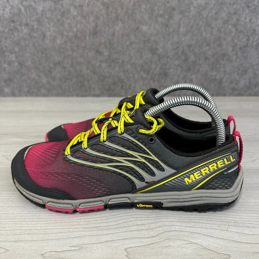 Merrell Ascend Glove Trail Running Shoes Womens 8.5 Pink Charcoal Minimalist 0mm